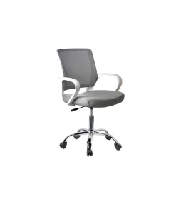 Silla despacho de diseño moderno giratoria elevable acabado gris, 53 cm(ancho) 79/91 cm(altura) 49 cm(fondo)