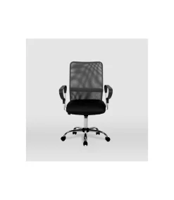 Silla despacho giratoria Helena tapizada en tejido transpirable gris, 86/96cm(alto) 59cm(ancho) 54cm(largo)