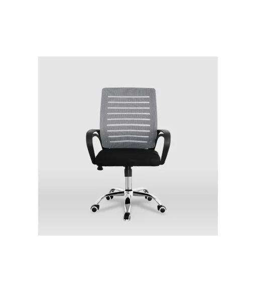Silla despacho giratoria Emma tapizada en tejido transpirable gris, 92/102cm(alto) 61cm(ancho) 53cm(largo)
