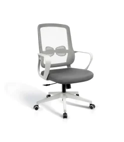 Silla despacho giratoria elevable acabado gris/blanco, 66m(ancho) 97/105cm(altura) 61cm(fondo)