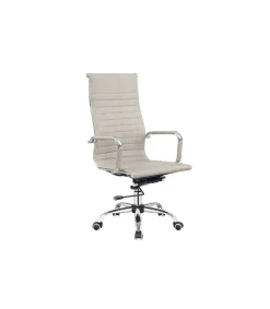 Silla despacho giratoria elevable acabado beige, 60 cm(ancho) 108-115 cm(altura) 66 cm(fondo)