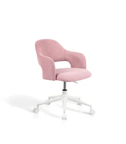 Silla despacho giratoria elevable acabado rosa, 58m(ancho) 71/81cm(altura) 58cm(fondo)