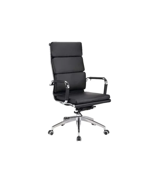 Silla despacho giratoria elevable piel sintetica en color negro, 109-116 cm(alto)61 cm(ancho)69 cm(largo)