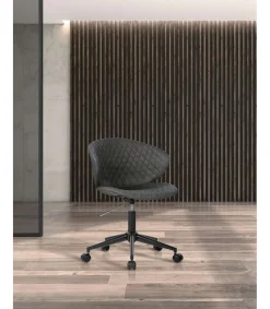 Silla despacho giratoria elevable acabado gris oscuro, 60m(ancho) 73/82cm(altura) 54cm(fondo)