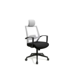 Silla despacho giratoria elevable acabado negro/gris 63 cm(ancho) 117-124 cm(altura) 51cm(fondo)