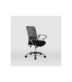 Silla despacho giratoria Helena tapizada en tejido transpirable gris, 86/96cm(alto) 59cm(ancho) 54cm(largo)