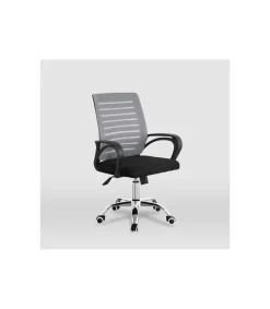 Silla despacho giratoria Emma tapizada en tejido transpirable gris, 92/102cm(alto) 61cm(ancho) 53cm(largo)