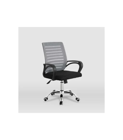 Silla despacho giratoria Emma tapizada en tejido transpirable gris, 92/102cm(alto) 61cm(ancho) 53cm(largo)
