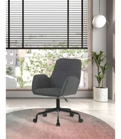 Silla despacho giratoria elevable acabado gris oscuro, 61m(ancho) 82/90cm(altura) 64cm(fondo)