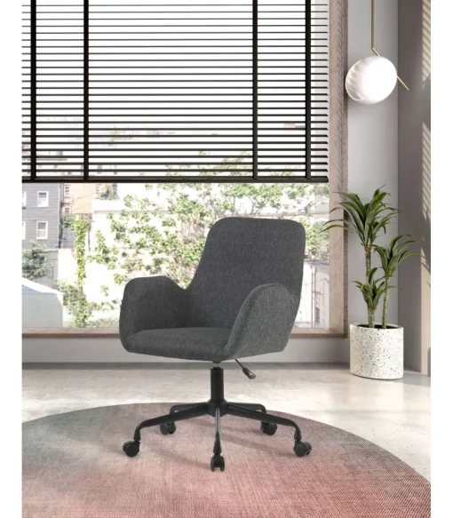 Silla despacho giratoria elevable acabado gris oscuro, 61m(ancho) 82/90cm(altura) 64cm(fondo)