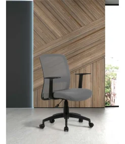 Silla despacho giratoria elevable acabado gris, 61m(ancho) 87/94cm(altura) 59cm(fondo)