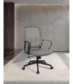 Silla despacho giratoria elevable acabado gris/negro, 66m(ancho) 97/105cm(altura) 61cm(fondo)