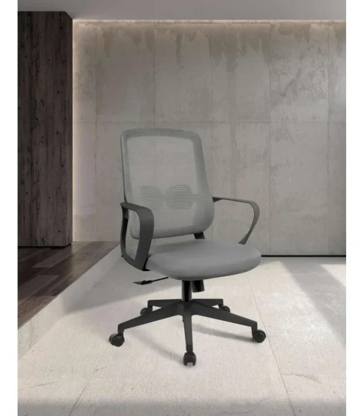 Silla despacho giratoria elevable acabado gris/negro, 66m(ancho) 97/105cm(altura) 61cm(fondo)