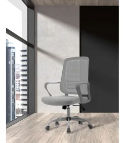 Silla despacho giratoria elevable acabado gris, 59m(ancho) 99/109cm(altura) 56cm(fondo)