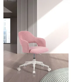 Silla despacho giratoria elevable acabado rosa, 58m(ancho) 71/81cm(altura) 58cm(fondo)