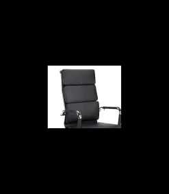 Silla despacho giratoria elevable piel sintetica en color negro, 109-116 cm(alto)61 cm(ancho)69 cm(largo)
