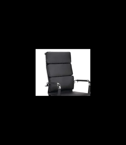 Silla despacho giratoria elevable piel sintetica en color negro, 109-116 cm(alto)61 cm(ancho)69 cm(largo)