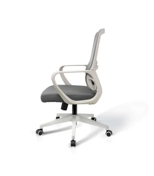 Silla despacho giratoria elevable acabado gris/blanco, 66m(ancho) 97/105cm(altura) 61cm(fondo)