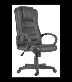 Sillón despacho giratorio Henry símil piel negro 118-126cm(alto) 64cm(ancho) 64cm(fondo).