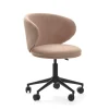 Sillón despacho giratorio elevable Rebeca acabado rosa clara, 60.5m(ancho) 73.5/83cm(altura) 60.5cm(fondo)