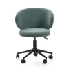 Sillón despacho giratorio elevable Rebeca acabado verde, 60.5m(ancho) 73.5/83cm(altura) 60.5cm(fondo)