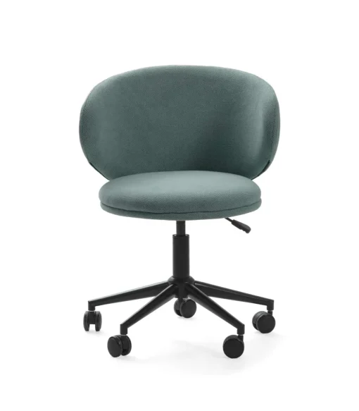 Sillón despacho giratorio elevable Rebeca acabado verde, 60.5m(ancho) 73.5/83cm(altura) 60.5cm(fondo)