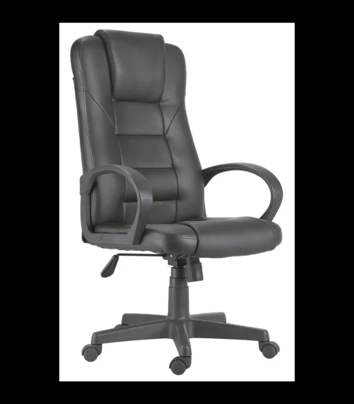 Sillón despacho giratorio Henry símil piel negro 118-126cm(alto) 64cm(ancho) 64cm(fondo).