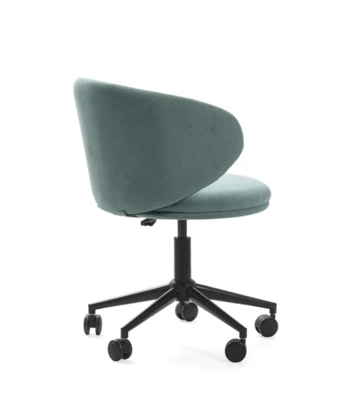 Sillón despacho giratorio elevable Rebeca acabado verde, 60.5m(ancho) 73.5/83cm(altura) 60.5cm(fondo)