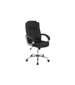 Sillón giratorio Inmaculada en polipiel negro, 66,5 x 51 x 111-120 cm (ancho x largo x alto)