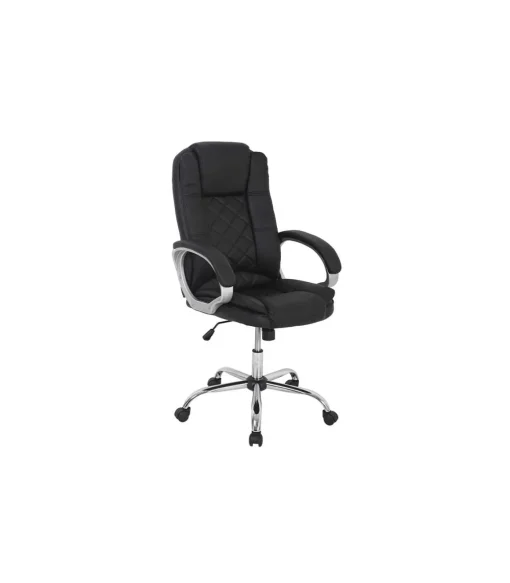Sillón giratorio Inmaculada en polipiel negro, 66,5 x 51 x 111-120 cm (ancho x largo x alto)