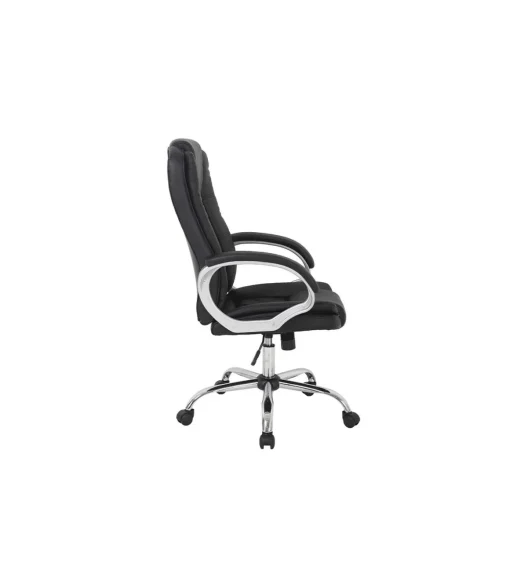Sillón giratorio Inmaculada en polipiel negro, 66,5 x 51 x 111-120 cm (ancho x largo x alto)