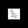 Sillón giratorio relax Ceo con palanca y reposapiés tapizado champán. 112cm(alto) 73cm(ancho) 86cm(fondo)