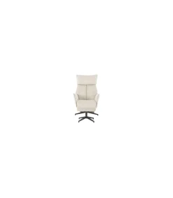 Sillón giratorio relax Ceo con palanca y reposapiés tapizado champán. 112cm(alto) 73cm(ancho) 86cm(fondo)