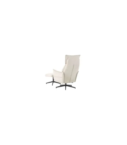 Sillón giratorio relax Ceo con palanca y reposapiés tapizado champán. 112cm(alto) 73cm(ancho) 86cm(fondo)