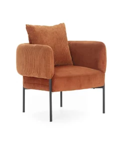 Sillón modelo Bali tapizado textil teja, 75cm(alto) 73cm(ancho) 78cm(largo)