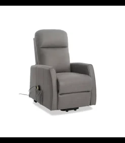 Sillón relax levantapersonas eléctrico Divinity tapizado en tela gris, 102cm(alto) 68cm(ancho) 90cm(fondo)