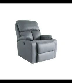 Sillón relax levantapersonas eléctrico Easy tapizado en tela gris, 101cm(alto) 81cm(ancho) 93cm(fondo)