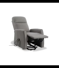 Sillón relax levantapersonas eléctrico Divinity tapizado en tela gris, 102cm(alto) 68cm(ancho) 90cm(fondo)