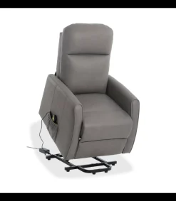 Sillón relax levantapersonas eléctrico Divinity tapizado en tela gris, 102cm(alto) 68cm(ancho) 90cm(fondo)