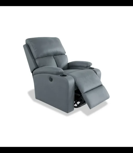 Sillón relax levantapersonas eléctrico Easy tapizado en tela gris, 101cm(alto) 81cm(ancho) 93cm(fondo)