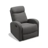 Sillón relax manual Cordoba tapizado en tela gris oscuro. 100cm(alto) 75cm(ancho) 90cm(fondo)