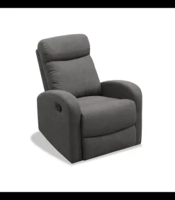 Sillón relax manual Cordoba tapizado en tela gris oscuro. 100cm(alto) 75cm(ancho) 90cm(fondo)
