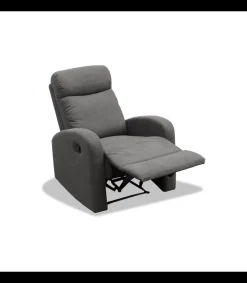 Sillón relax manual Cordoba tapizado en tela gris oscuro. 100cm(alto) 75cm(ancho) 90cm(fondo)
