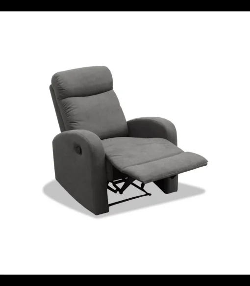 Sillón relax manual Cordoba tapizado en tela gris oscuro. 100cm(alto) 75cm(ancho) 90cm(fondo)
