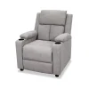Sillón relax manual Fortuna tapizado gris, 76cm(Ancho) 90cm (Fondo) 100cm(Alto)