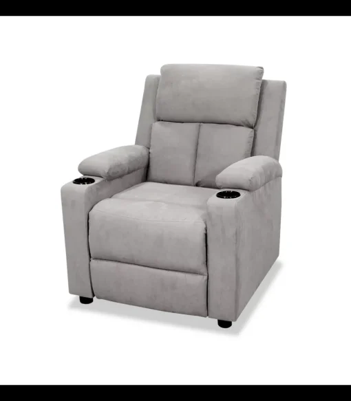 Sillón relax manual Fortuna tapizado gris, 76cm(Ancho) 90cm (Fondo) 100cm(Alto)