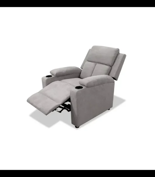 Sillón relax manual Fortuna tapizado gris, 76cm(Ancho) 90cm (Fondo) 100cm(Alto)