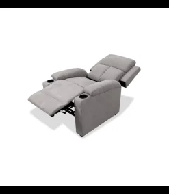 Sillón relax manual Fortuna tapizado gris, 76cm(Ancho) 90cm (Fondo) 100cm(Alto)