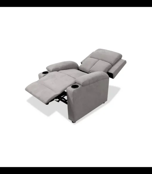 Sillón relax manual Fortuna tapizado gris, 76cm(Ancho) 90cm (Fondo) 100cm(Alto)