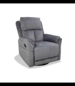 Sillón relax manual Mercury tapizado gris, 76cm(Ancho) 90cm (Fondo) 100cm(Alto)